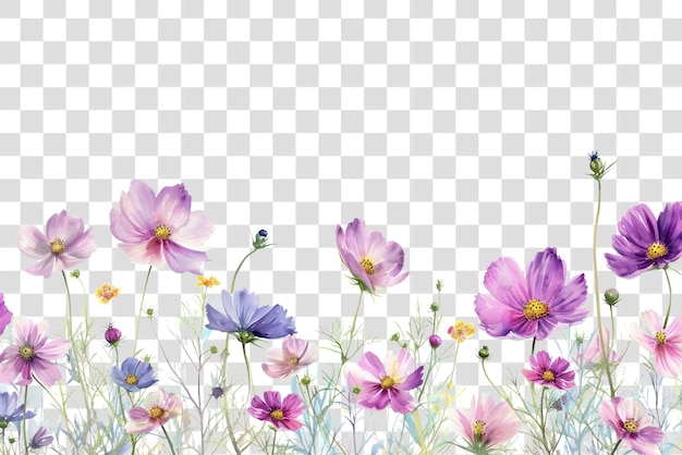 PNG Cosmos flowers border nature outdoors blossom