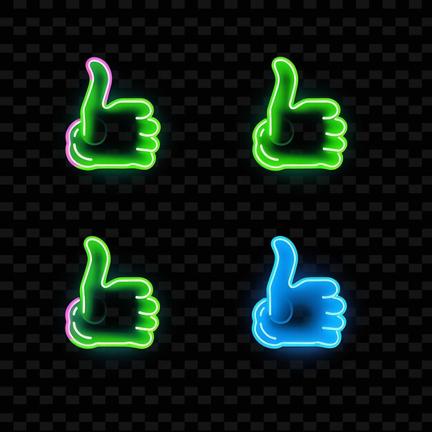 PNG Creative Emoji Neon Line Modern Design Elements for Vibrant and Captivating Artworks