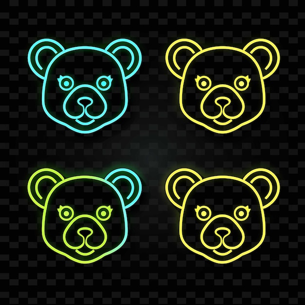 PNG Creative Emoji Neon Line Modern Design Elements for Vibrant and Captivating Artworks