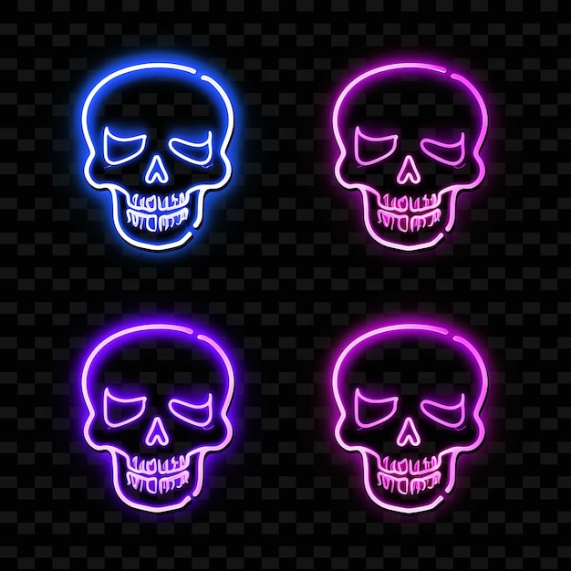 PSD png creative emoji neon line modern design elements for vibrant and captivating artworks