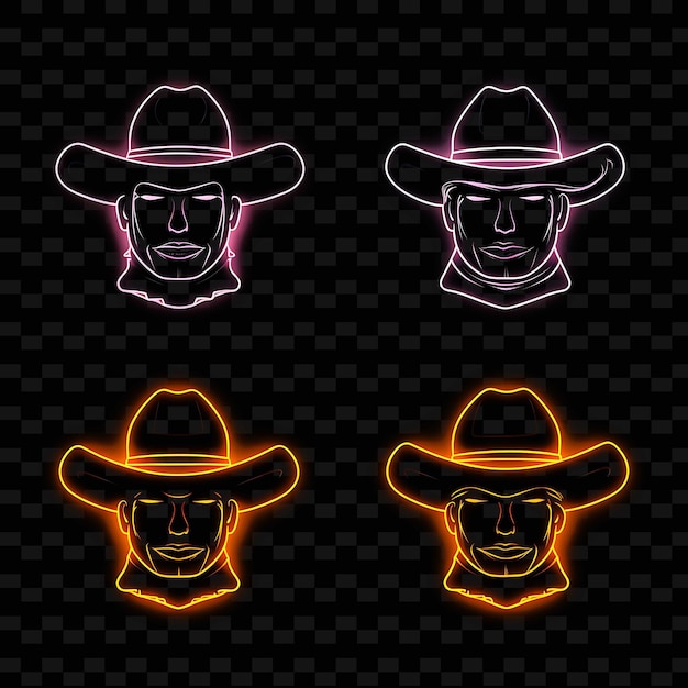 PNG Creative Emoji Neon Line Modern Design Elements for Vibrant and Captivating Artworks