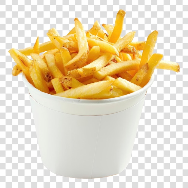 PSD png crispy golden fries in container