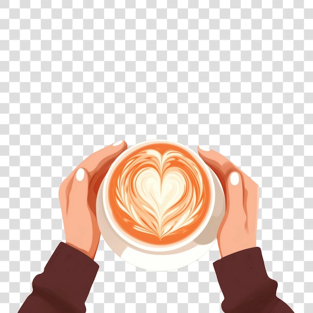 PSD png cup coffee holding latte