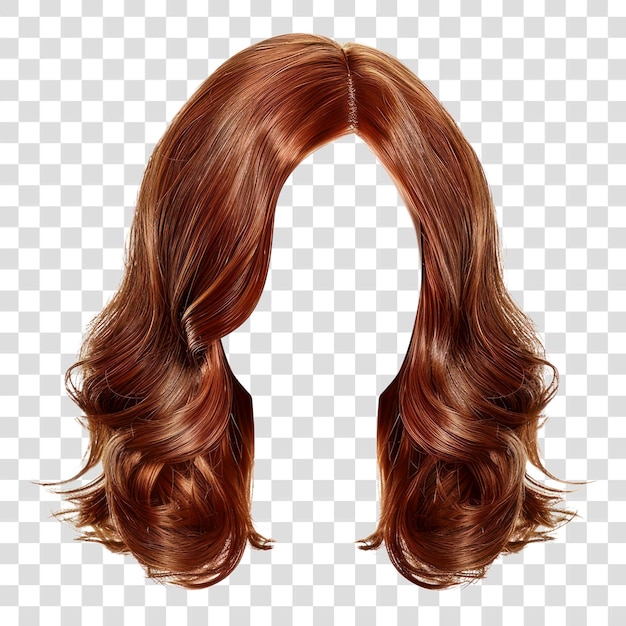 PSD png curly red hair wig