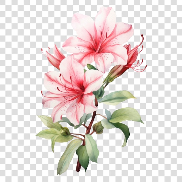 PNG Delicate pink floral watercolor illustration