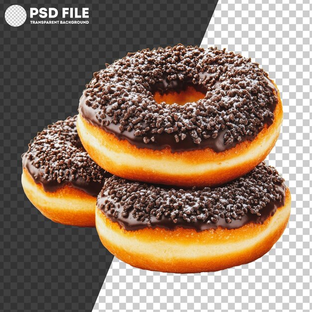 PSD png delicious chocolatecoated donuts stacked high