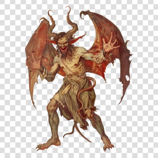 PSD png demonic creature with wings