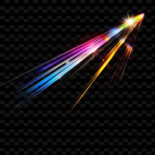 Png Diffracted Light Rays With Soft Light and Multicolored Rainb Neon Transparent Y2K Collections