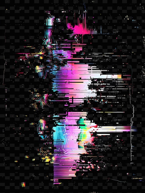 PSD png digital noise glitch with random pixel patterns glitch art a illustration texture background