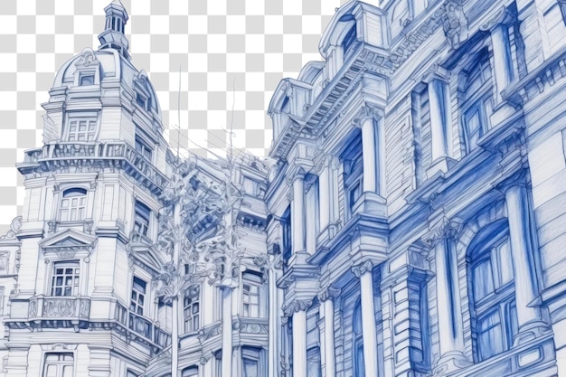 PNG Drawing architecture sketch building blue