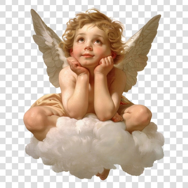 PSD png dreamy angelic cherub cloud