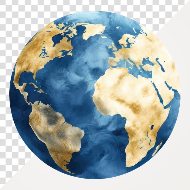 PNG Earth globe with artistic texture