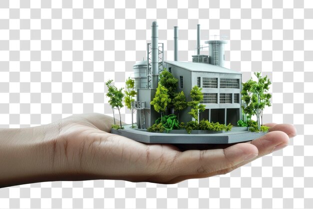 PSD png ecofriendly industrial plant model