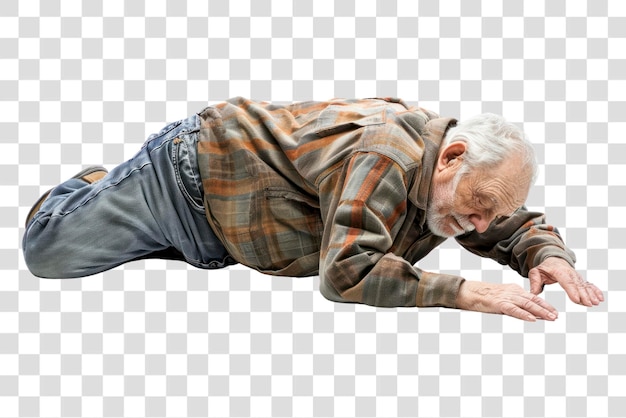 PSD png elderly person have a sick adult white background contemplation