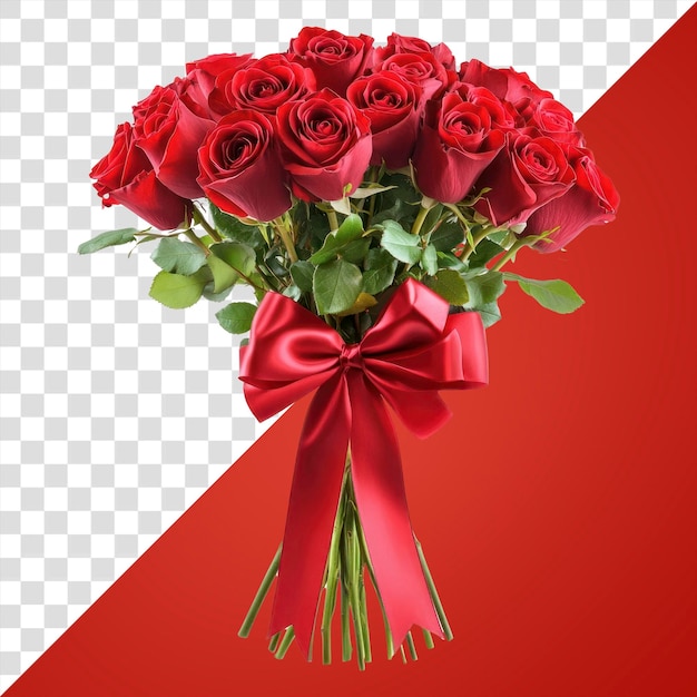 PSD png elegant bouquet of red roses