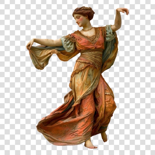 PSD png elegant classical dancing woman illustration