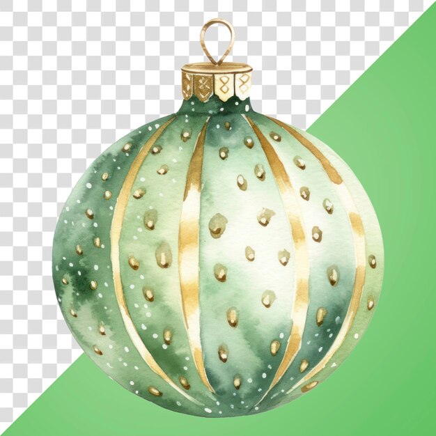 PSD png elegant green christmas ornament