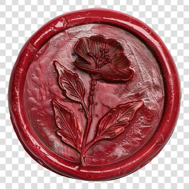 PNG Elegant red wax seal flower