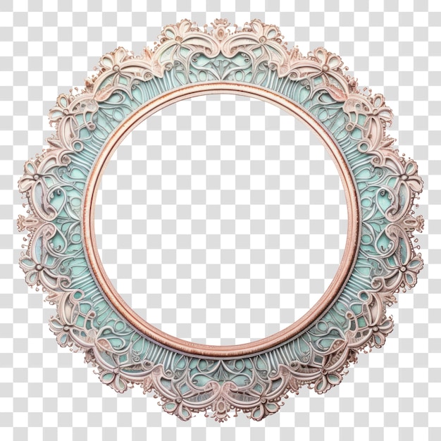 PSD png elegant vintage ornate round frame