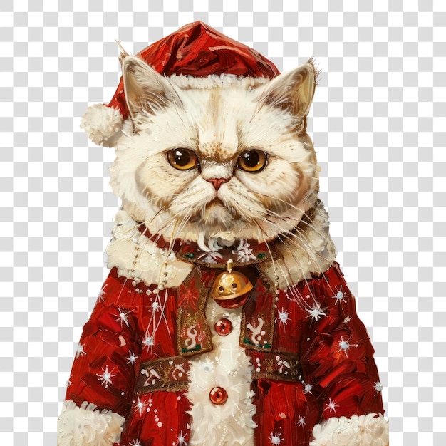 PNG An exotic shorthair cat wears christmas theme dress animal human cute