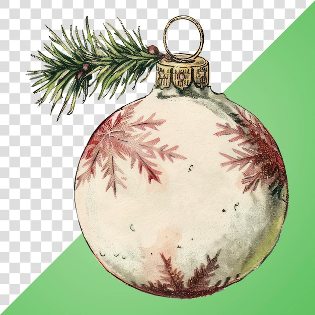 PNG Festive watercolor Christmas ornament