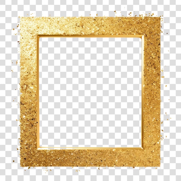 PSD png frame glitter shapes square gold backgrounds white background