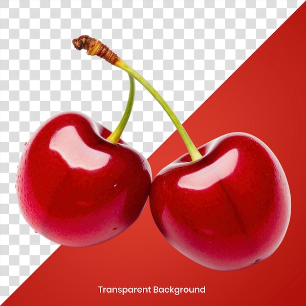 PNG Fresh cherries on transparent background