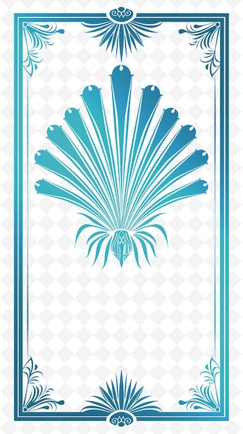 Png Gatsby Inspired Postcard Design With a Feather Fan Frame Sty Outline Arts Scribble Decorative