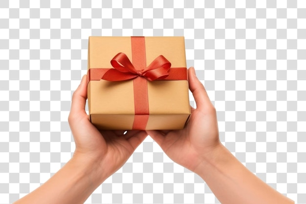 PNG Gift giving hand box