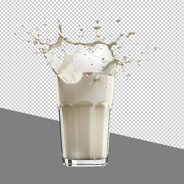 PSD png glass of milk isolated on transparent background