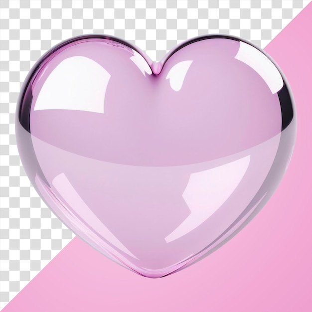 PSD png glossy pink heart illustration