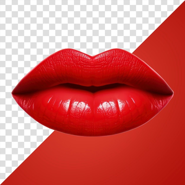 PNG Glossy red lips illustration