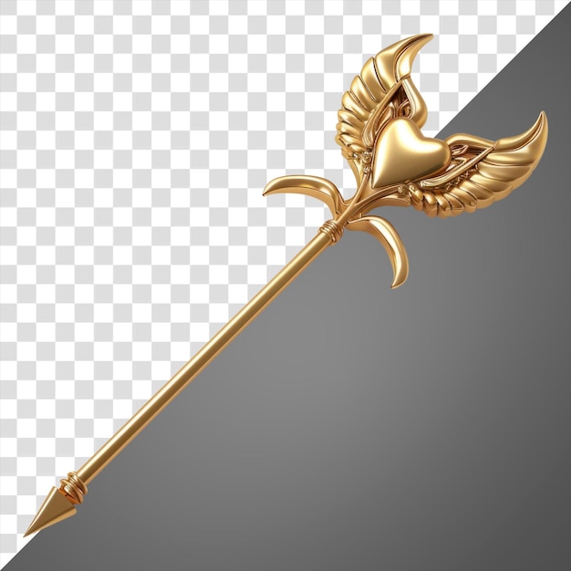 PNG Golden ornate winged scepter