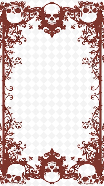 Png Gothic Frame Art With Skull and Crossbones Decorations Borde Illustration Frame Art Decorative