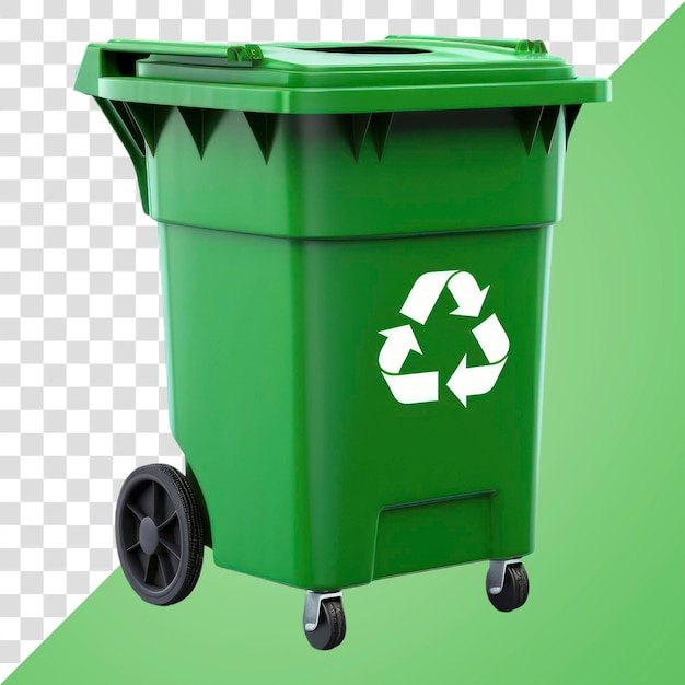 PNG Green recycle bin cartoo white background container recycling AI generated Image by rawpixel