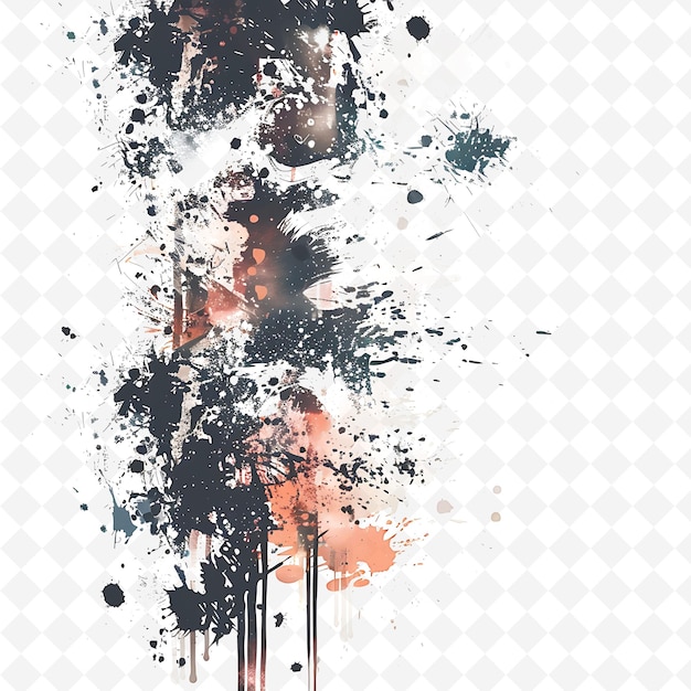 PSD png grunge glitch with distressed texture and splatter paint for illustration texture background