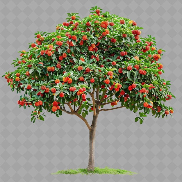 Png Guarana Tree With a Dense Round Canopy Small Tree Growing Up Isolated Imagery Tree