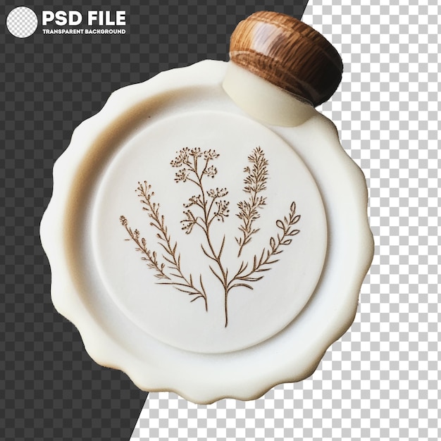 PSD png herbal design ceramic dish for display