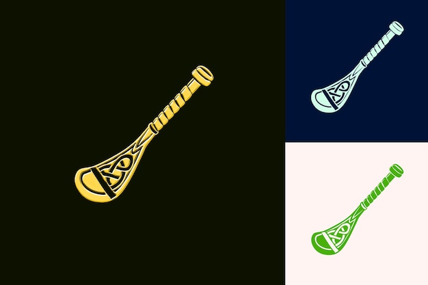 PSD png hurling stick hurley with celtic logo displaying a celtic kn outline art creative designs