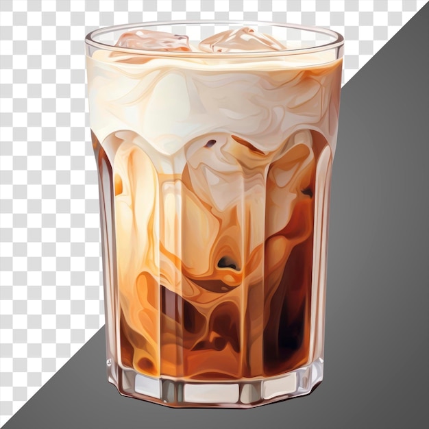 PNG Iced coffee drink with cream