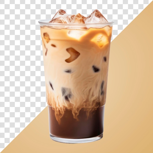 PNG Iced coffee with milk swirl