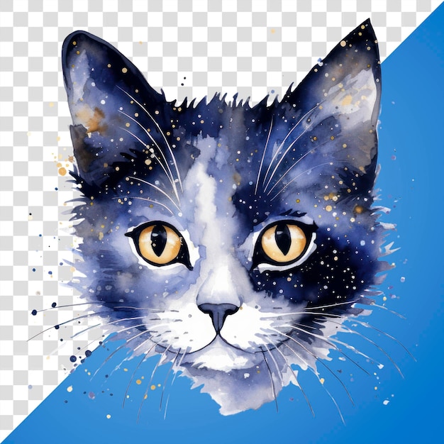 PSD png indigo cute cat animal mammal pet