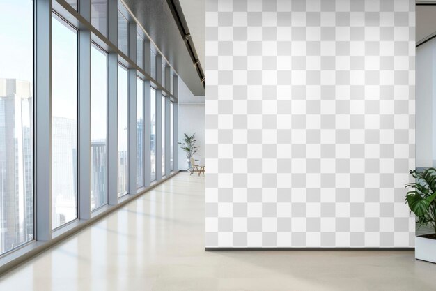 PSD png indoor office wall mockup transparent design