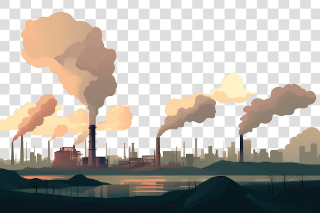 PNG Industrial pollution illustration border transparent background