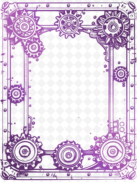 Png Industrial Postcard Design With a Metal Frame Style Featurin Outline Arts Scribble Decorative