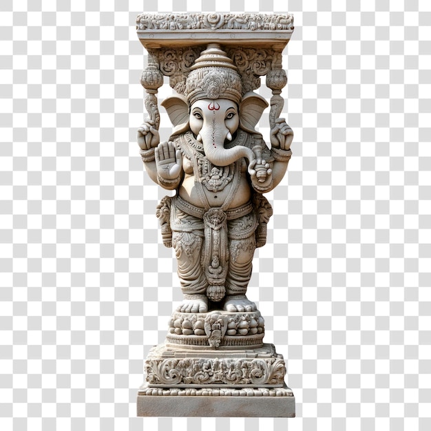 PSD png intricate ganesha stone sculpture