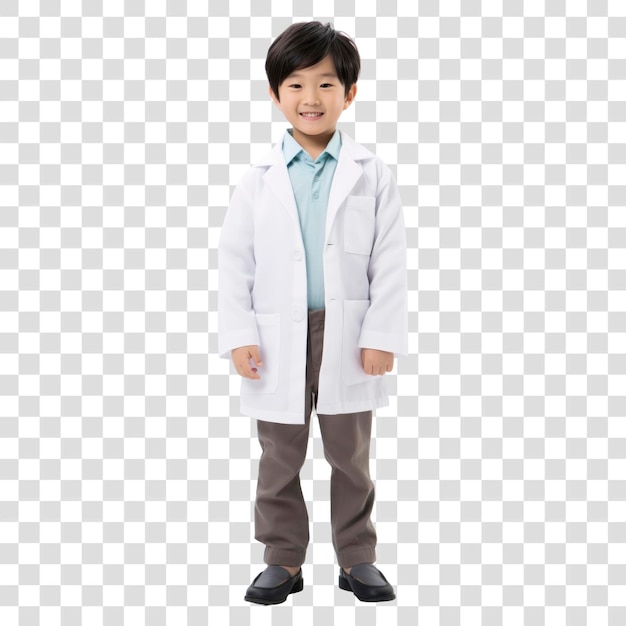 PSD png japanese kid doctor child coat stethoscope