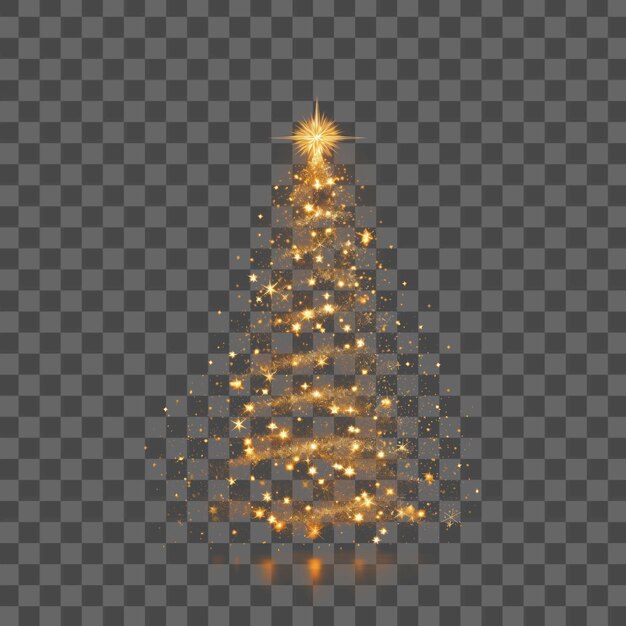 PSD png light christmas tree christmas night gold