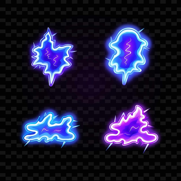 Png Lightning Cloud Icon Emoji With Stormy Electrifying and Powe Neon Lines Y2K Shape Eye Catching