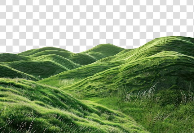 PSD png lush green rolling hills landscape